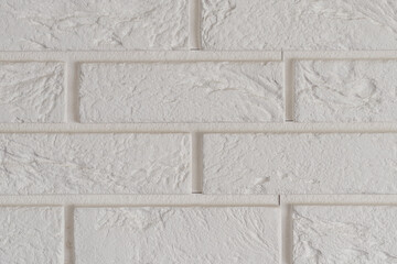 White Stone Bricks Wall. Interior Stone Tiles Backdrop. Wall From White Decorative Stone Tiles