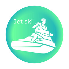 Jet ski icon in vector. Vector illustration