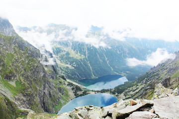 top view of the lake in the Tatra Mountains, Poland