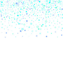 Blue, cyan, turquoise glitter stars confetti