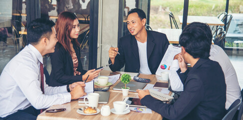 Group of people diversity multiethnic teamwork collaboration team meeting communication concept. 