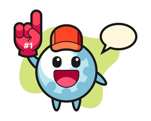 Golf cartoon with number 1 fans glove