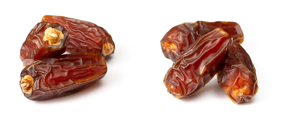 dried date palms isolated on white background