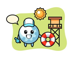 Golf cartoon as a beach guard