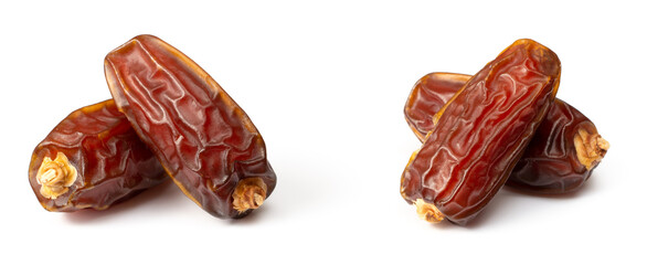 dried date palms isolated on white background