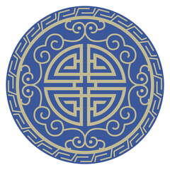 Oriental isolated pattern object spiral round frame vine chain