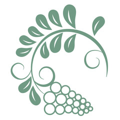 Oriental isolated pattern object botanic garden grape plant