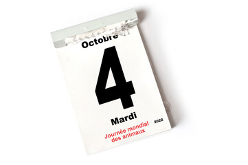  4 Octobre 2022 Journée mondiale des animaux