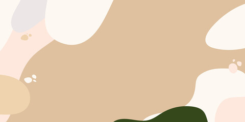 Vector set of abstract creative backgrounds in minimal trendy style with copy space for text - design templates for social media stories with brown pink green leaf