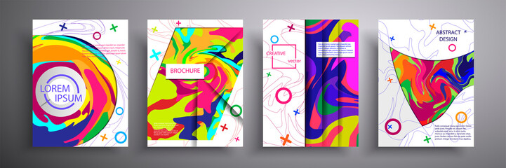 Abstract vector illustration of a colored cover with graphic geometric elements. Template for brochures, covers, notebooks, banners, magazines and flyers, modern template design for web sites.