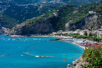 Italy, Campania, Maiori - 15 August 2019 - Picturesque view of Maiori on the Amalfi coast