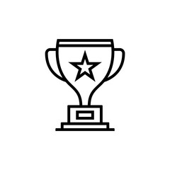 Winner cup vector linear icon.
