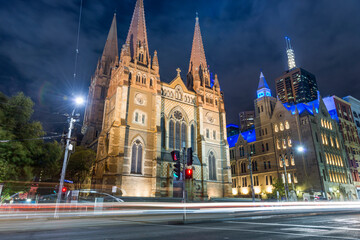 MELBOURNE, AUSTRALIA - MARCH 4, 2018: Interior design of St. Paul's Cathedral, St. Paul's Cathedral is a cathedral church of the Anglican Diocese of Melbourne, Victoria in Australia.