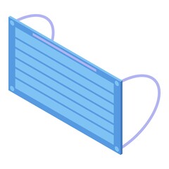 Doctor medical mask icon. Isometric of doctor medical mask vector icon for web design isolated on white background