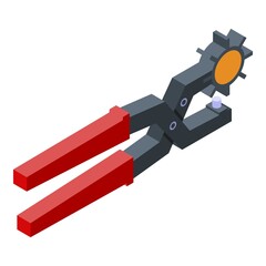 Hand hole puncher icon. Isometric of hand hole puncher vector icon for web design isolated on white background