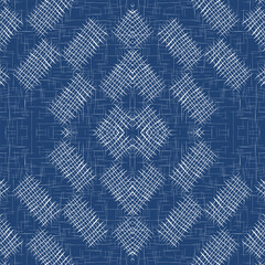 Sky Check Network Vector Seamless Pattern. Jeans 
