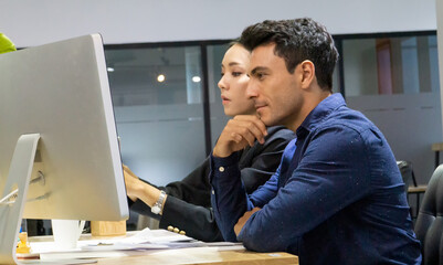 portrait of a young businesspeople working on  computer