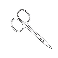 Contour illustration of the scissors icon, vector symbol of the Barber is sign, manicure on an white background