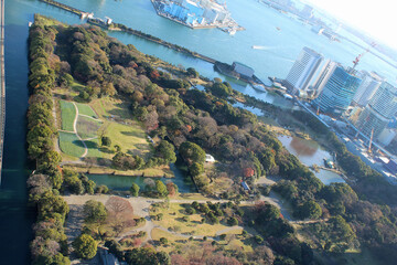 汐留から東京湾を一望