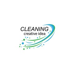 Creative Cleaning Concept Logo Design Template
