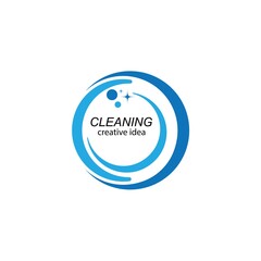 Creative Cleaning Concept Logo Design Template
