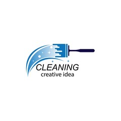 Creative Cleaning Concept Logo Design Template
