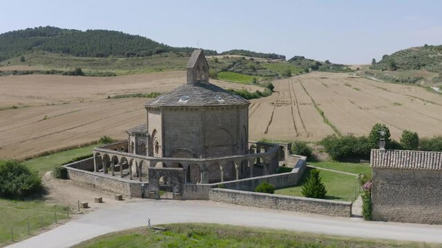 Santa Mar&iacute;a de Eunate is an ancient octagonal templar church on the Road to Santiago Spain