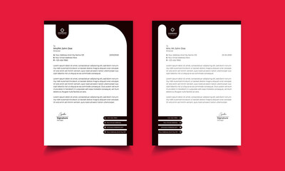 Creative professional corporate modern business style letterhead templates Simple design in minimalist style vector design illustration. color red green blue yellow 