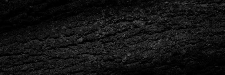 Old dark black gray color tree bark abstract background