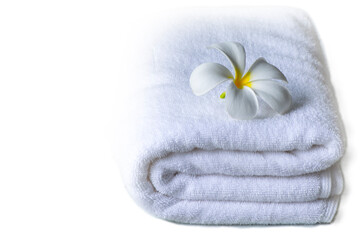 white towel with flower