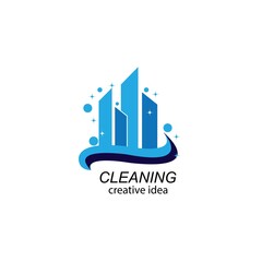 Obraz premium Cleaning Window logo design template vector illustration 