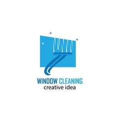 Cleaning Window logo design template vector illustration
