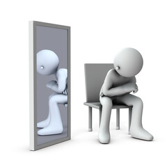 アイデンティティーについて自問自答するキャラクター