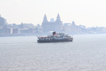 Mersey ferry in the fog