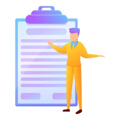 Clipboard manager icon. Cartoon of clipboard manager vector icon for web design isolated on white background