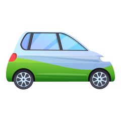 Small hybrid car icon. Cartoon of small hybrid car vector icon for web design isolated on white background