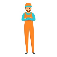 Hipster auto mechanic icon. Cartoon of hipster auto mechanic vector icon for web design isolated on white background