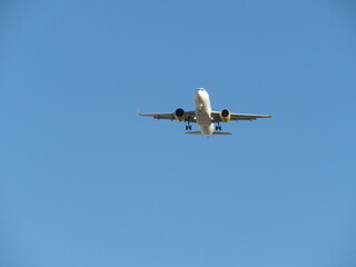 Beautiful photo of a plane landing at the airport taking land