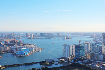 汐留から東京湾を一望