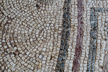 the remains of the mosaic on the floor