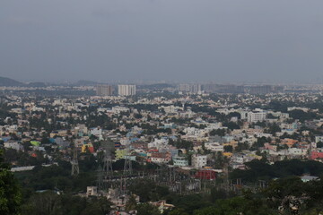 Aerial view of Chennai city