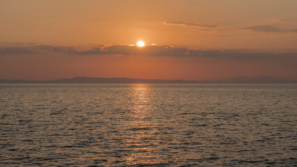 Sunset scene in the sea
