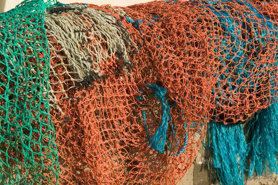 Fishing nets New Quay Ceredigion Wales