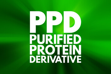 Naklejka premium PPD - Purified Protein Derivative acronym, medical concept background