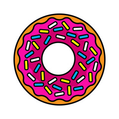 vector illustration of colored realistic donut on white background - 360634127