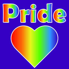 pride heart with text