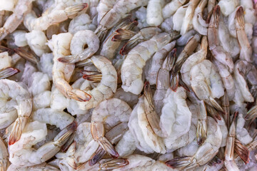 Fresh raw shrimp for seafood ingredient cooking
