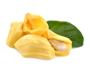 section of jackfruit isolated on white background