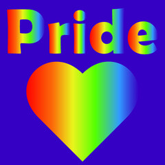 pride heart with text