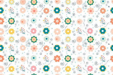 Leaf seamless pattern. Nature. Flowers. Light version.